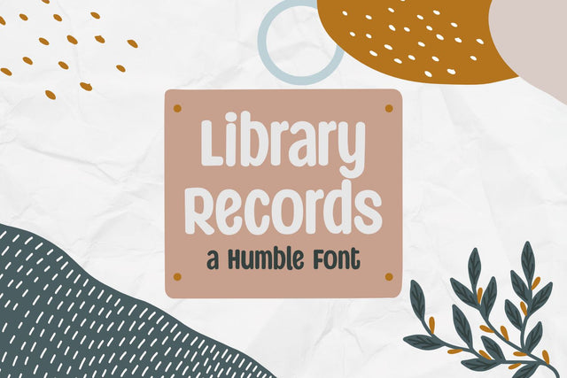 Library Records - a Humble Font Font nhfonts 
