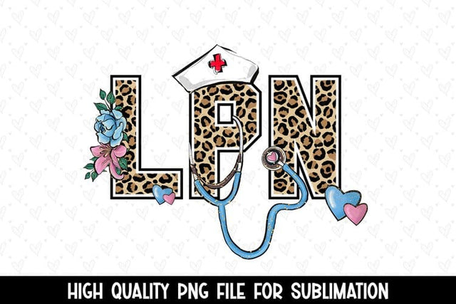 Licensed Practical Nurse Leopard Print Sublimation PNG Sublimation BijouBay 
