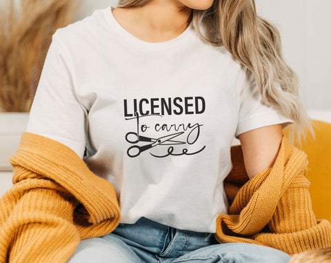 Licensed To Carry SVG, Funny Hair Dresser SVG Cut File, Hair Stylist SVG SVG HappyDesignStudio 