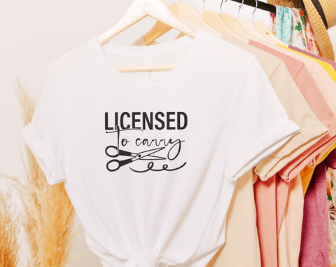 Licensed To Carry SVG, Funny Hair Dresser SVG Cut File, Hair Stylist SVG SVG HappyDesignStudio 