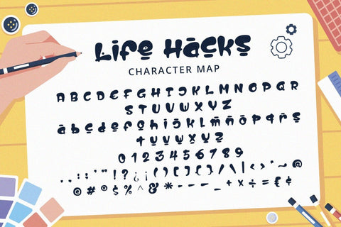 Life Hacks - Playful Display Font Font Alpaprana Studio 