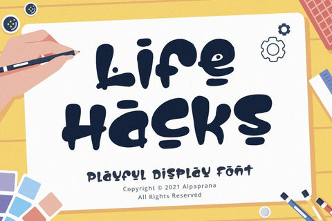 Life Hacks - Playful Display Font Font Alpaprana Studio 