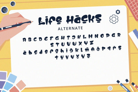 Life Hacks - Playful Display Font Font Alpaprana Studio 