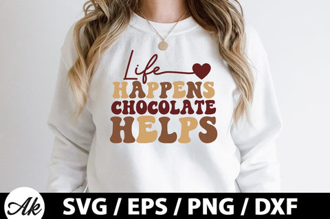 Life happens chocolate helps Retro SVG SVG akazaddesign 