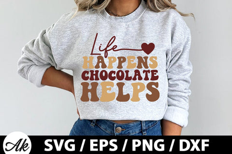 Life happens chocolate helps Retro SVG SVG akazaddesign 