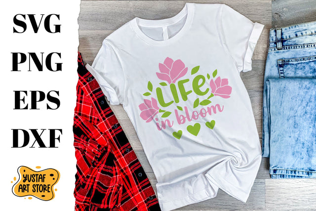"Life in Bloom" Spring SVG design with Magnolia flowers SVG Yustaf Art Store 