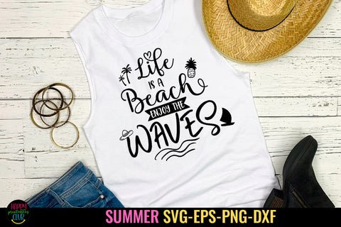 Life Is a Beach SVG I Beach SVG I Summer SVG I Cut Files SVG Happy Printables Club 