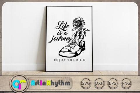 Life is a journey Svg, Positive Quote Svg, Retro T-Shirt Svg, Sunflower Svg SVG Artinrhythm shop 