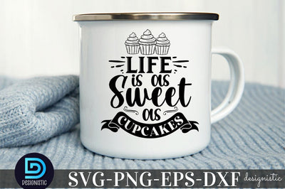 Life is as sweet as cupcakes, Kitchen Monogram SVG SVG DESIGNISTIC 