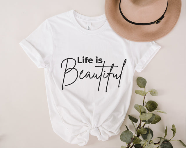 Life is Beautiful SVG, A Beautiful Life SVG, Beautiful Life svg, Life svg, Inspirational svg, Encouragement svg, motivational design svg SVG Fauz 
