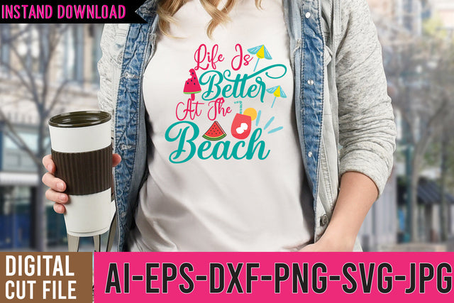 Life is Better At The Beach SVG Cut File SVG BlackCatsMedia 