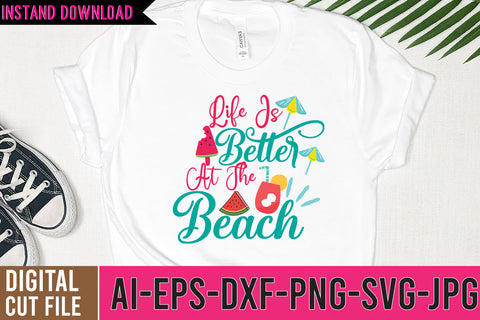 Life is Better At The Beach SVG Cut File SVG BlackCatsMedia 