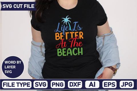 Life Is Better At The Beach Svg Cut File,SVGs,quotes-and-sayings,food-drink,mini-bundles,print-cut,on-sale, SVG DesignPlante 503 