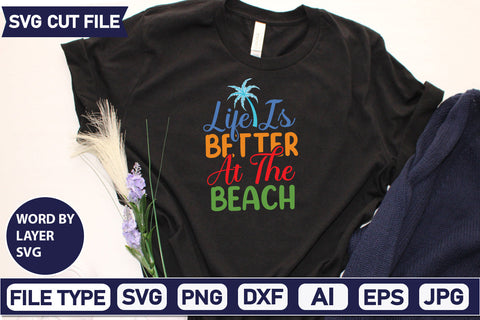 Life Is Better At The Beach Svg Cut File,SVGs,quotes-and-sayings,food-drink,mini-bundles,print-cut,on-sale, SVG DesignPlante 503 