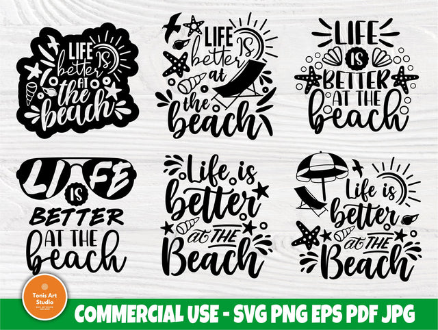 Life is Better at the Beach SVG, Summer Quote Svg SVG TonisArtStudio 
