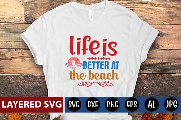 life is better at the beach Svg SVG Blessedprint 