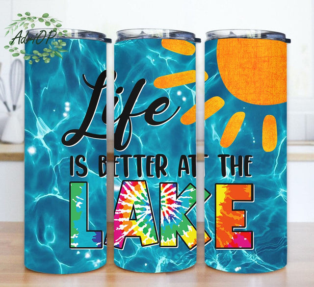 Life Is Better At The Lake, Summer Vacation, Lake Life 20oz Skinny Tumbler Sublimation Design Sublimation AdriOP 