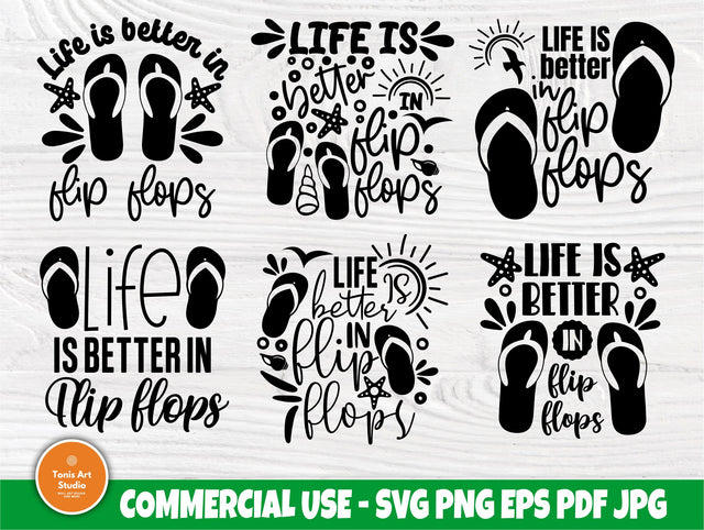 Life is Better in Flip Flops SVG, Beach Summer Svg SVG TonisArtStudio 