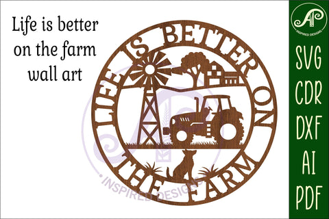 Life is better on the farm wall art sign, SVG file. vector SVG APInspireddesigns 