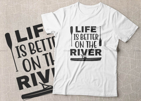 Life is better on the river svg file, Kayak SVG File, Kayaking SVG, Canoe Svg, Canoe Silhouette, Sport Outdoor SVG, Sport Outdoor SVG, Water Sports Svg, Boats Svg, Silhouette Came SVG Dinvect 