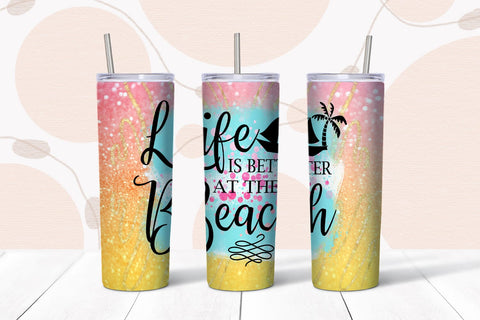 Life is Better - Tumbler Sublimation I 20 Oz Summer Tumbler Sublimation Happy Printables Club 