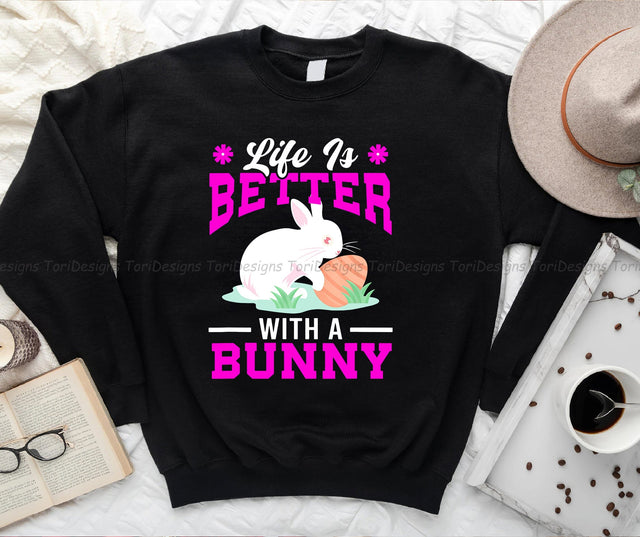Life Is Better With A Bunny PNG sublimation design Sublimation ToriDesigns 