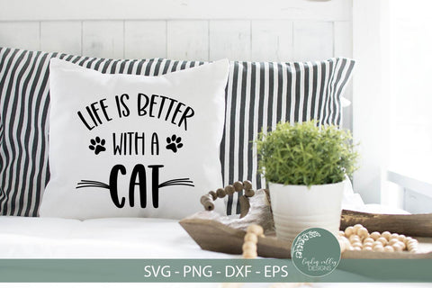 Life Is Better With A Cat SVG-Cat SVG-Pet SVG-Funny Cat SVG SVG Linden Valley Designs 