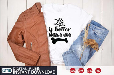 life is better with a dog SVG designer krishna 