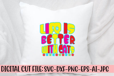Life Is Better With Cats SVG Retro Design SVG Syaman 