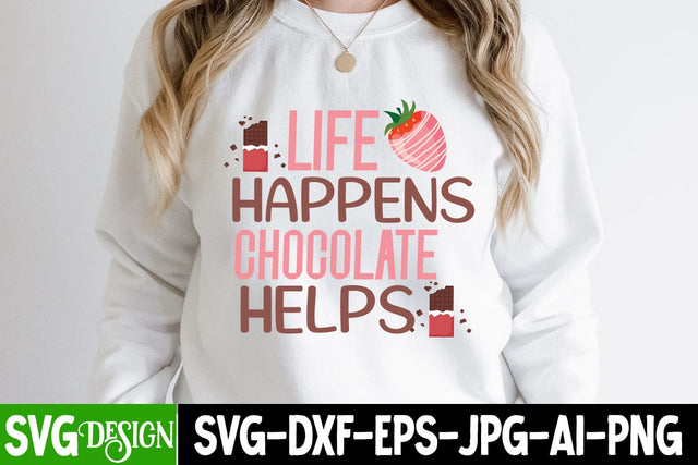 Life is Better With Chocolate SVG Cut File, Life is Better With Chocolate SVG Design, Chocolate SVG Cut File, Chocolate Sublimation Design SVG BlackCatsMedia 