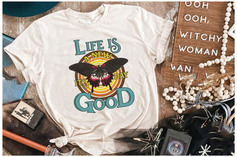 Life is Good Butterfly Retro Sublimation Sublimation Jagonath Roy 