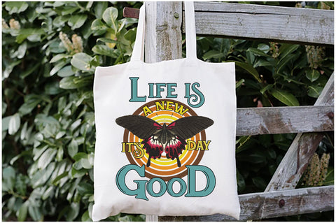 Life is Good Butterfly Retro Sublimation Sublimation Jagonath Roy 