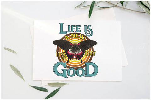 Life is Good Butterfly Retro Sublimation Sublimation Jagonath Roy 