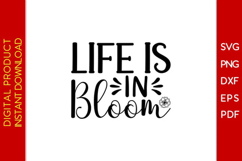 Life Is In Bloom Flower Motivational SVG PNG PDF Cut File SVG Creativedesigntee 