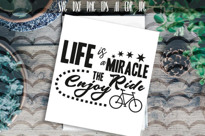 Life is miracle enjoy the ride typography SVG VectorSVGdesign 