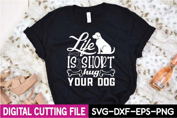 life is short hug your dog SVG designer krishna 