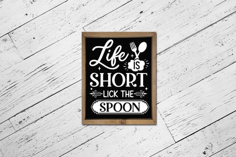 Life is Short Lick the Spoon, Kitchen SVG SVG CraftLabSVG 