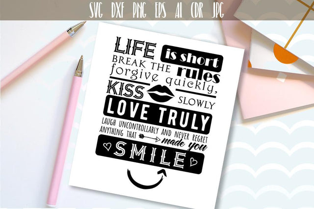 Life is short SVG Inspirational quote vector SVG VectorSVGdesign 