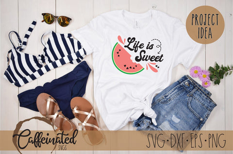 Life Is Sweet svg, Watermelon svg SVG Caffeinated SVGs 