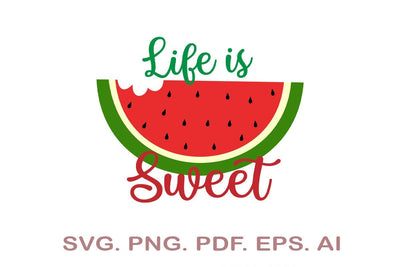 Life is Sweet SVG, Watermelon SVG SVG MagicDesignUS 