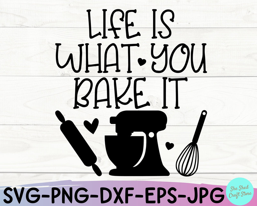 Life Is What You Bake It Christmas Pot Holder SVG - So Fontsy