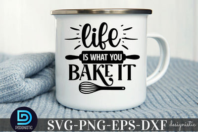 life is what you bake it, Kitchen Monogram SVG SVG DESIGNISTIC 