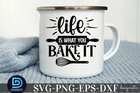 life is what you bake it, Kitchen Monogram SVG SVG DESIGNISTIC 