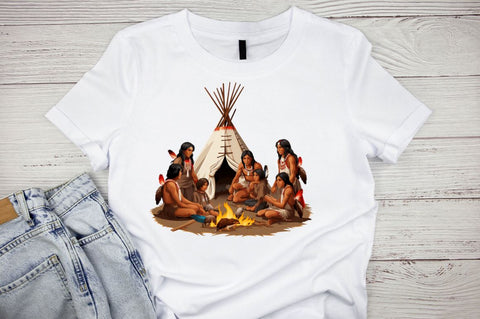 Life of Native American Clipart Bundle Sublimation Regulrcrative 