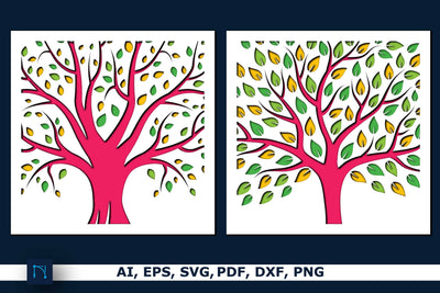 Life of Tree Decor Shadow Box SVG Bundle SVG MD JOYNAL ABDIN 