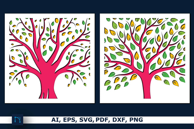 Life of Tree Decor Shadow Box SVG Bundle SVG MD JOYNAL ABDIN 