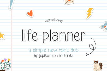 Life Planner Font Duo (Planner Fonts, Neat Fonts, Tidy Fonts, Handwriting Fonts) Font Jupiter Studio Fonts 