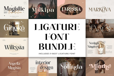 LIGATURE FONT BUNDLE Font Graphicxell 