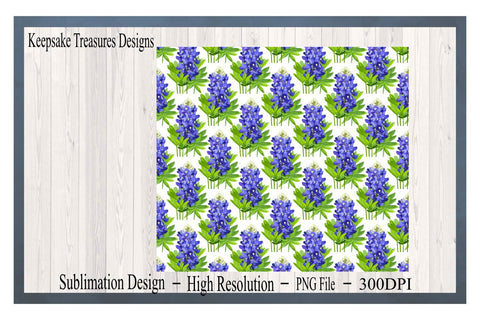 Light Bluebonnet 20oz Sublimation Tumbler Wrap, Transparent PNG Sublimation Design, Digital Download, PNG Printable Sublimation Keepsake Treasures Designs LLC. 