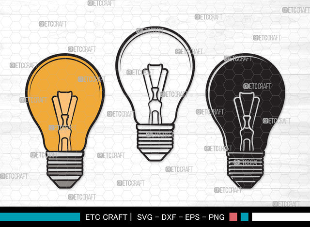 Light Bulb Clipart SVG | Energy Saving Light Svg | Light Svg | Bulb Svg | Edison Bulb Svg | Energy Bulb Svg | Light Bulb Clipart SVG ETC Craft 